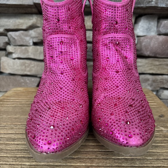 Link  Kids Pink Rhinestone Pull On Boots Size 3 - Picture 2 of 12